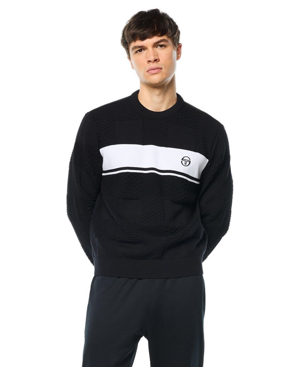 Sergio Tacchini мужской свитер с круглым вырезом Storia Stripe
