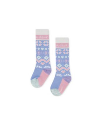 Deux par Deux Girls' 4-16 Fair Isle Merino Wool-Blend Ski Socks