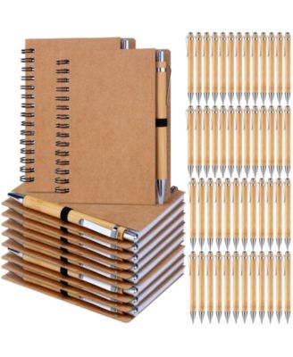 DANRONG 50 Set Bulk Lined Spiral Notebooks and Pens Employee Appreciation Gifts