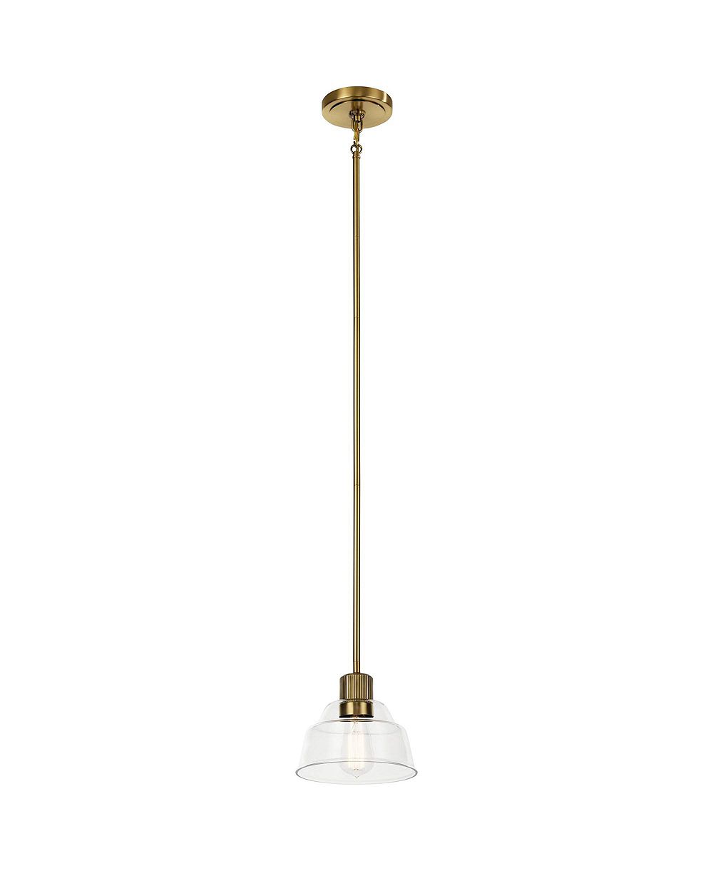 Kichler Eastmont 8" шириной прозрачное стекло и натуральный мини подвесной светильник