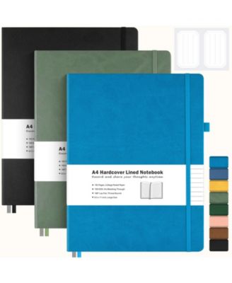 Black,olive,blue a4 college ruled