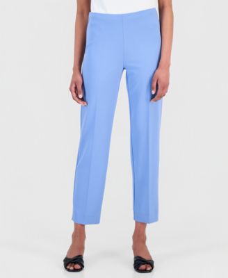 Брюки Anne Klein для женщин из стрейч-крепа на резинке, прямые, до щиколотки, с талией Hollywood, размеры Regular и Petite