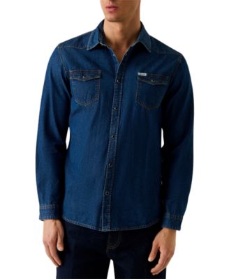 Мужская джинсовая рубашка GUESS Men's Truckee Western с длинным рукавом