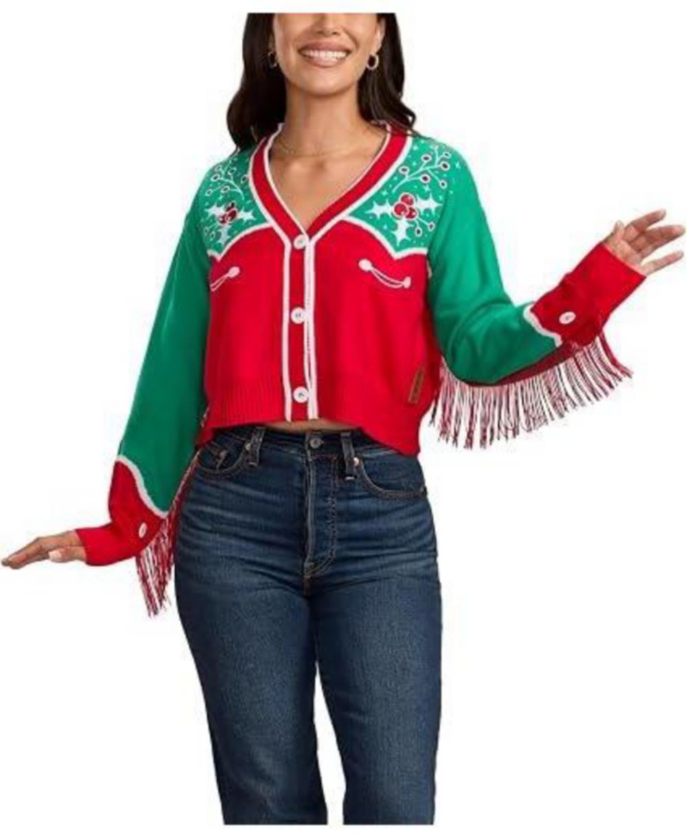 Tipsy Elves женский рождественский ковбойский укороченный кардиган с V-образным вырезом