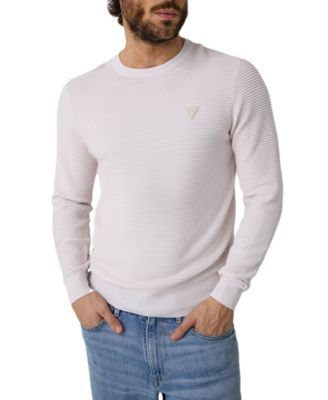 GUESS Men's Waffle Stitch Long-Sleeve Regular-Fit Sweater