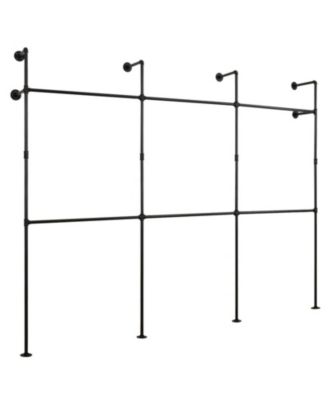 SUGIFT Wall Mounted Pipe Clothing Rack with 6 Hanging Rods