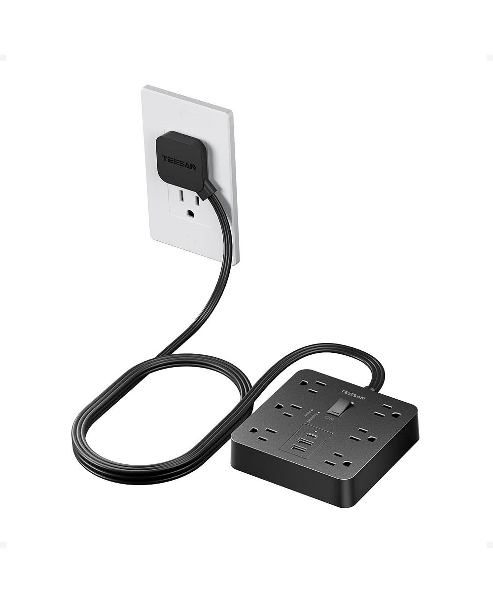 Сетевой фильтр TESSAN на 5 футов с 6 розетками и USB-портами для североамериканских вилок