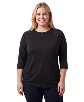 24seven Comfort Apparel Plus Size 3/4 Sleeve Crewneck T-Shirt