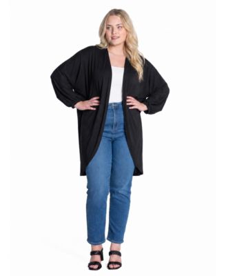 24seven Comfort Apparel большого размера удобная многослойная растяжимая легкая кардиган с длинным рукавом