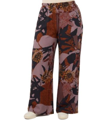 24seven Comfort Apparel Plus Size Comfy Fit Wide-Leg Mid-Rise Pants