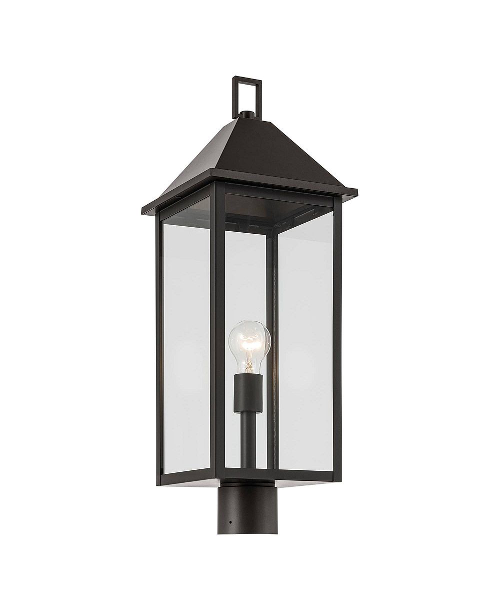 Kichler Prin 25 Inch 1 Light Outdoor Post Light with Clear Glass in Olde Bronze