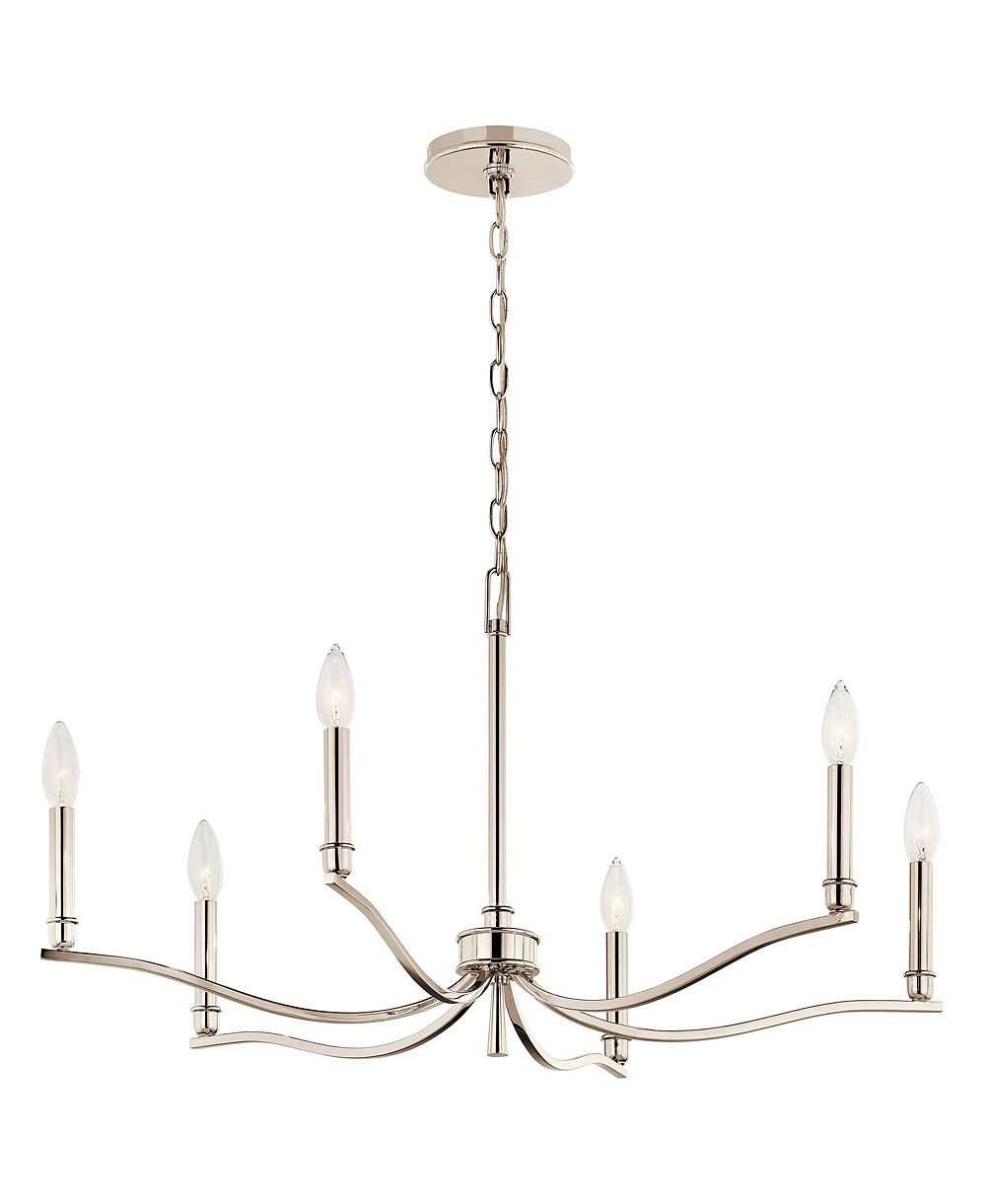 Kichler Malene 32" Wide Polished Nickel 6-Light Chandelier