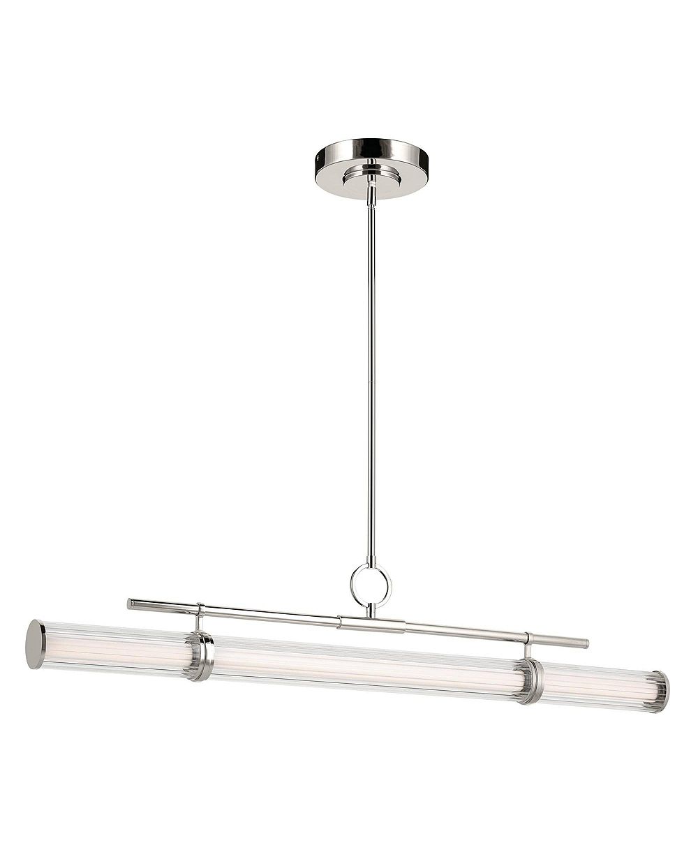 Люстра Kichler Riven 48.25 Inch LED 1 Light Linear Chandelier in Polished Nickel