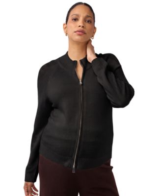 Ingrid + Isabel Maternity Funnel Neck Two-Way Front Zipper Raglan Cardigan