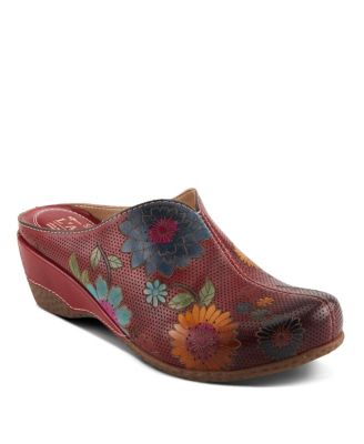 L'Artiste Women's Spring Step Chienti Open Back Clog with Leather Upper