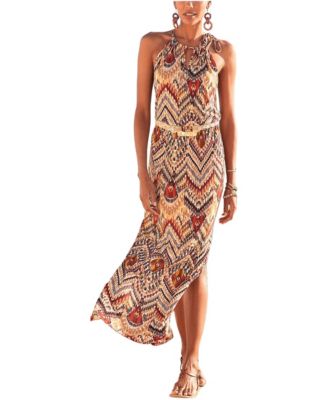 LASCANA Women's Halter Print Maxi Dress