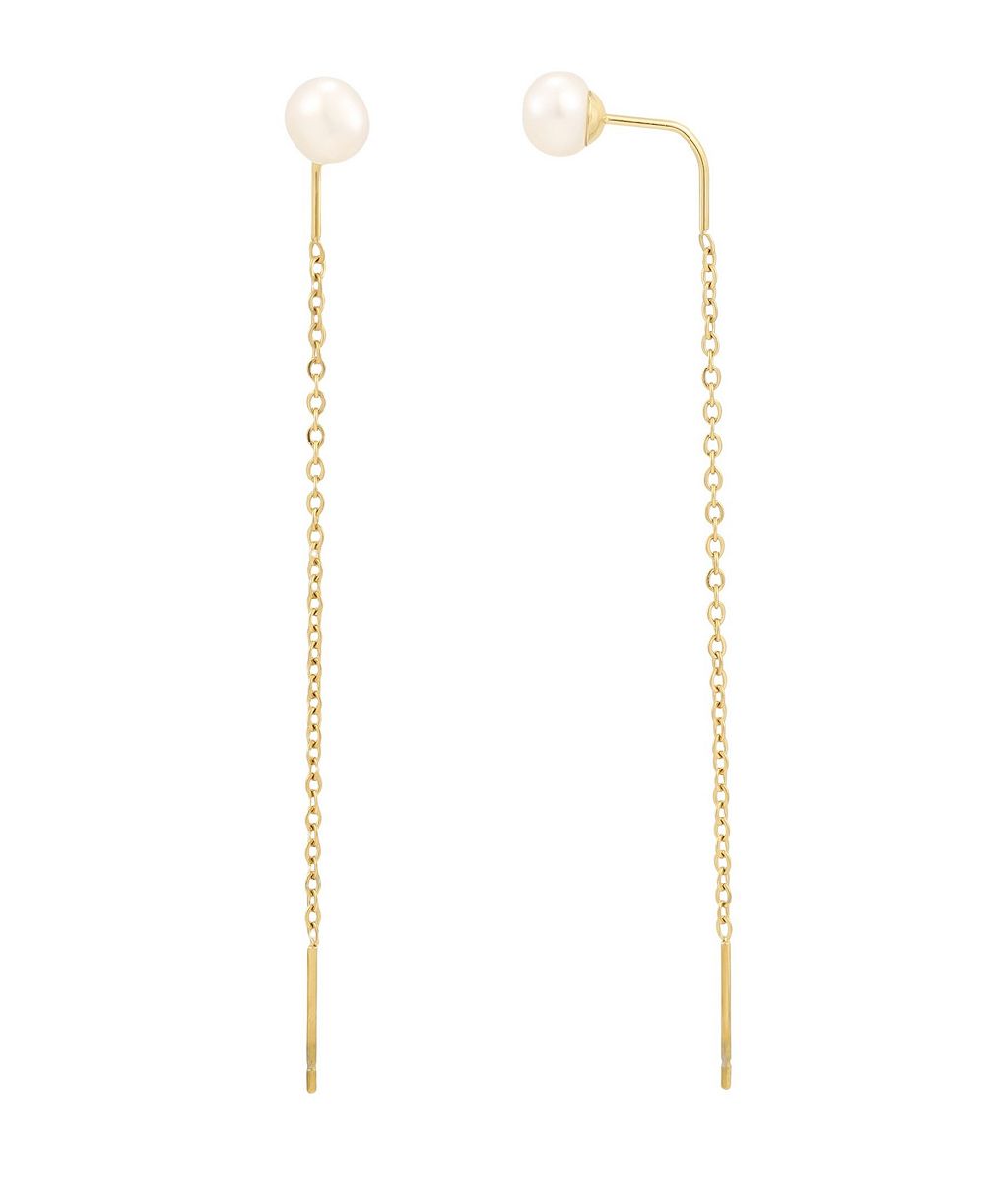 Серьги-ниточки ADORNIA Freshwater Pearl Gold-Tone Threader Earrings