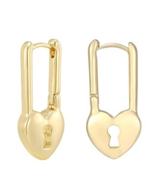 ADORNIA Padlock Hearts Small Hoop Earrings