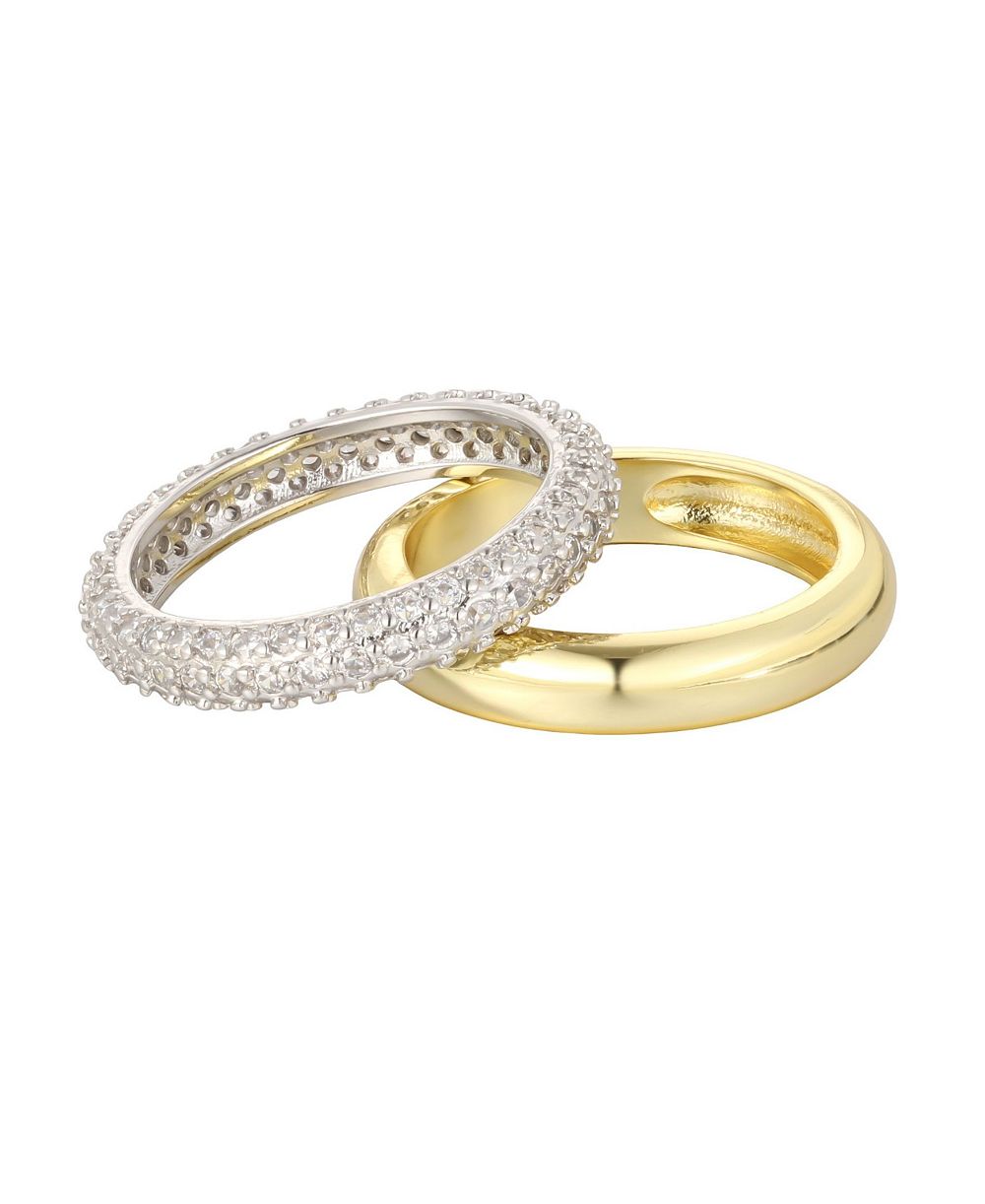 ADORNIA Cubic Zirconia Stackable Pave Chubby Ring