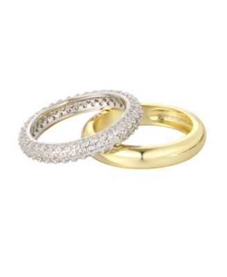 ADORNIA Cubic Zirconia Stackable Pave Chubby Ring