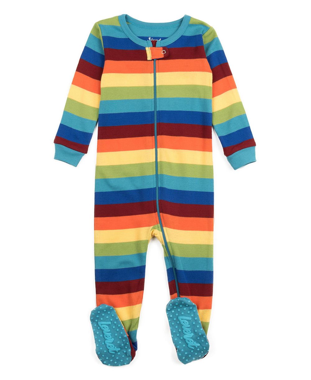 Leveret Toddler Matching Family Footed Cotton Striped Pajamas 2T-5T