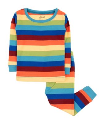Leveret Toddler Boys' and Girls' 2T-5T Family-Matching Striped Long-Sleeve Top and Pants, 2-Piece Set