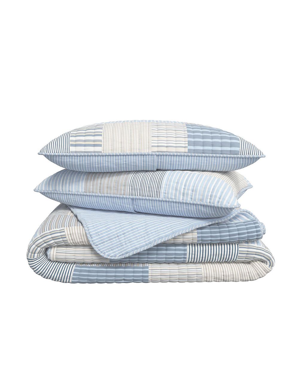 Linery & Co Stripe Patchwork Quilt Set with Shams