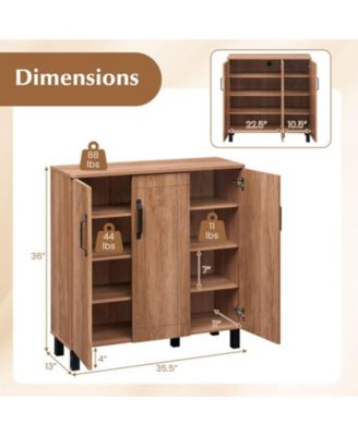 GOUUN 5-Tier Freestanding Shoe Storage Cabinet with Detachable Shelves