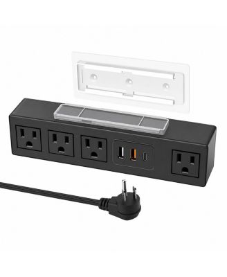 Lofree Under-Desk Mount Surge Protector Power Strip with USB-C and USB-A Ports, Compatible with USB Devices