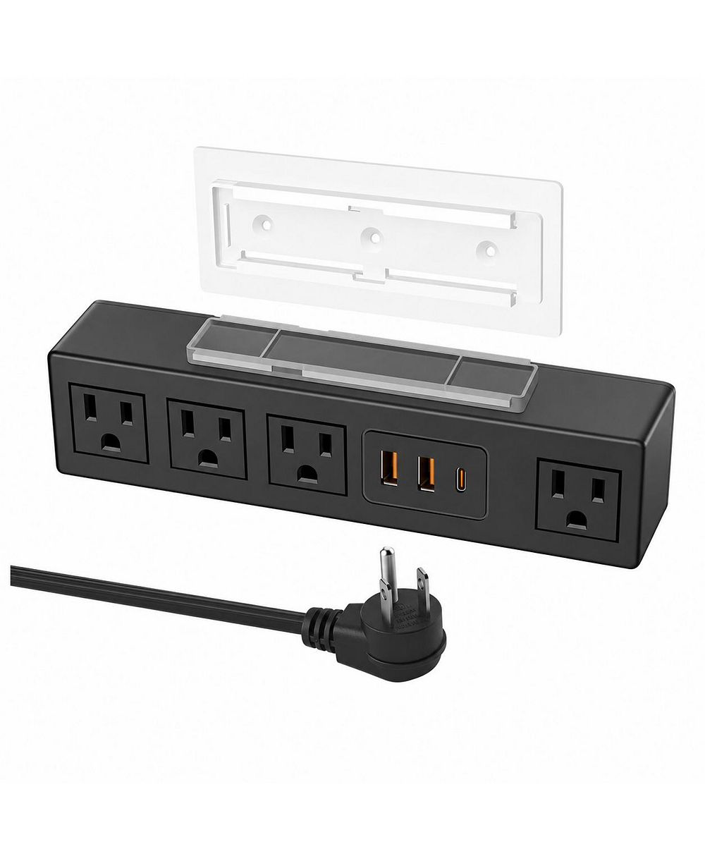 Lofree Under Desk Mount Surge Protector Power Strip for USB-A and USB-C Devices