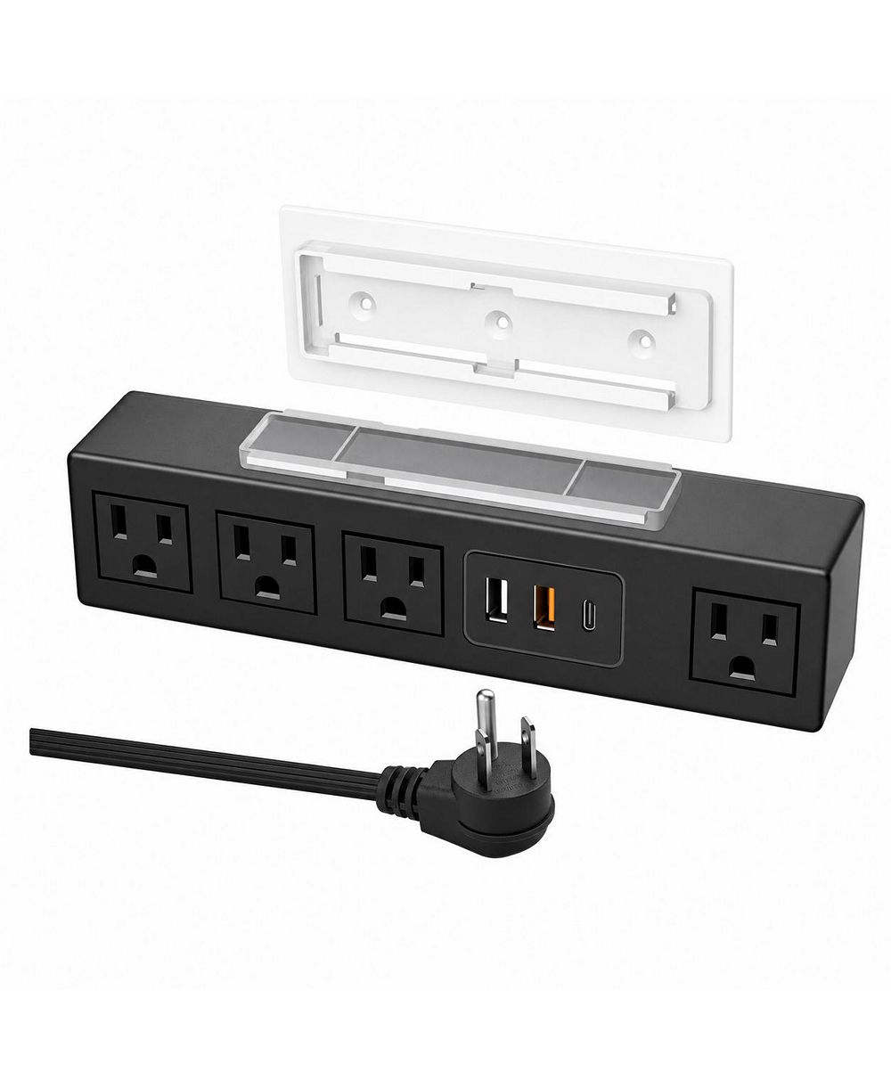 Lofree Under-desk Mount Surge-Protection Power Strip with USB-C and USB-A Ports for USB-A and USB-C Devices