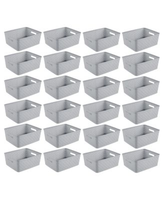 Sterilite 14'' x 11.5'' x 5'' Woven Rectangular Short Basket Organizer (24 Pack)