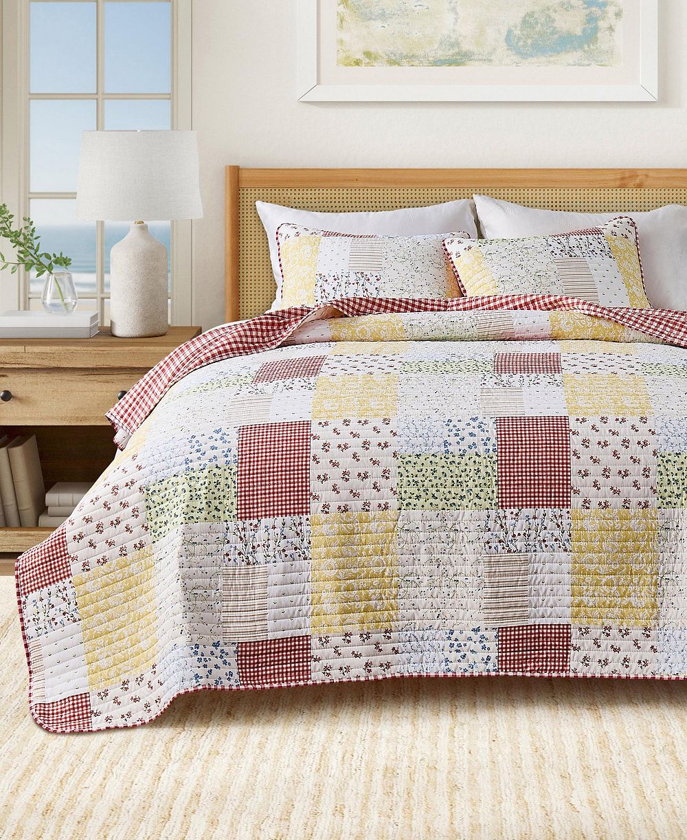 Linery & Co комплект одеял Cottage Floral из микрофибры с лоскутным швом и наволочками