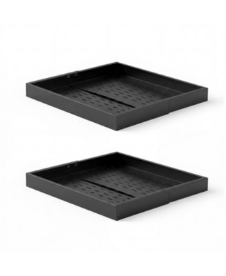 GOUUN 4-Pack Expandable Pull Out Cabinet Drawers with Nano Adhesive Strips