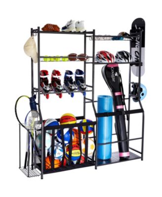 GOUUN 62 in Golf Bag and Sports Equipment Storage Rack with Baskets and Hooks
