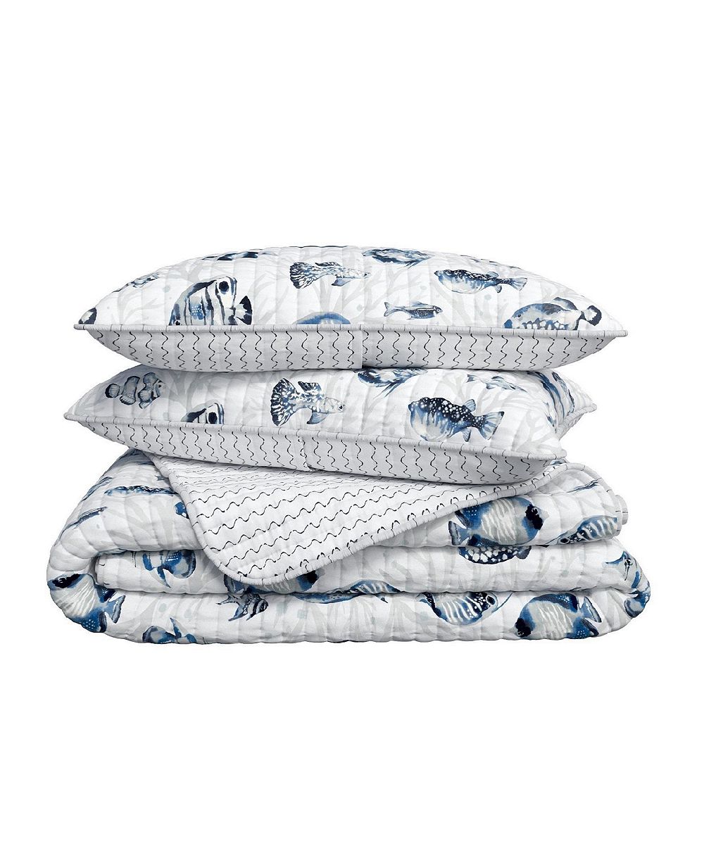 Комплект постельного белья Linery & Co Coastal Fish Quilt Set with Shams