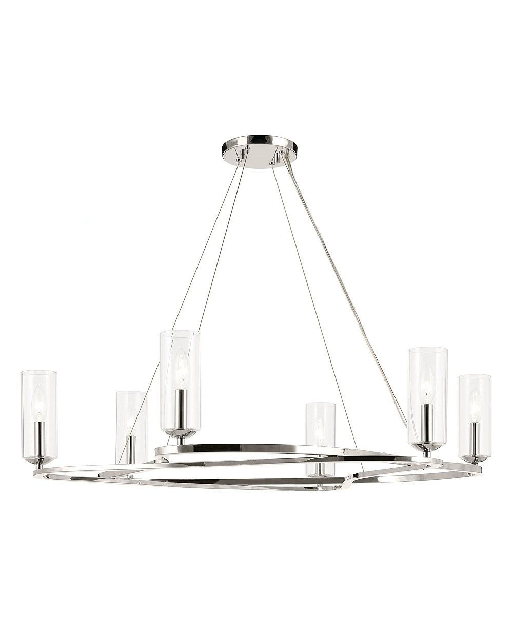 Люстра Kichler Harpin 37.75 Inch 6 Light с прозрачным стеклом и полированным никелем