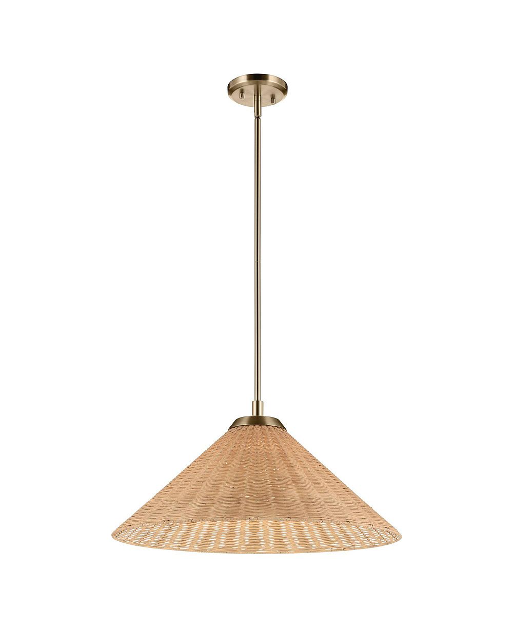 Подвесной светильник Kichler Bekah 24.25 Inch 1 Light Convertible Pendant with Rattan Shade CPZ