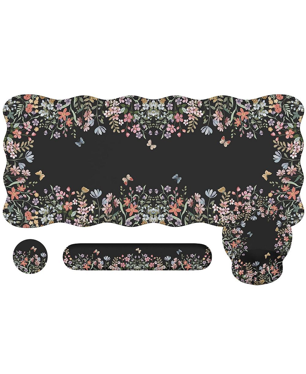 Lofree Wildflower Desk Protector Set With Wrist Rest Coaster Ergonomic Mouse Pad