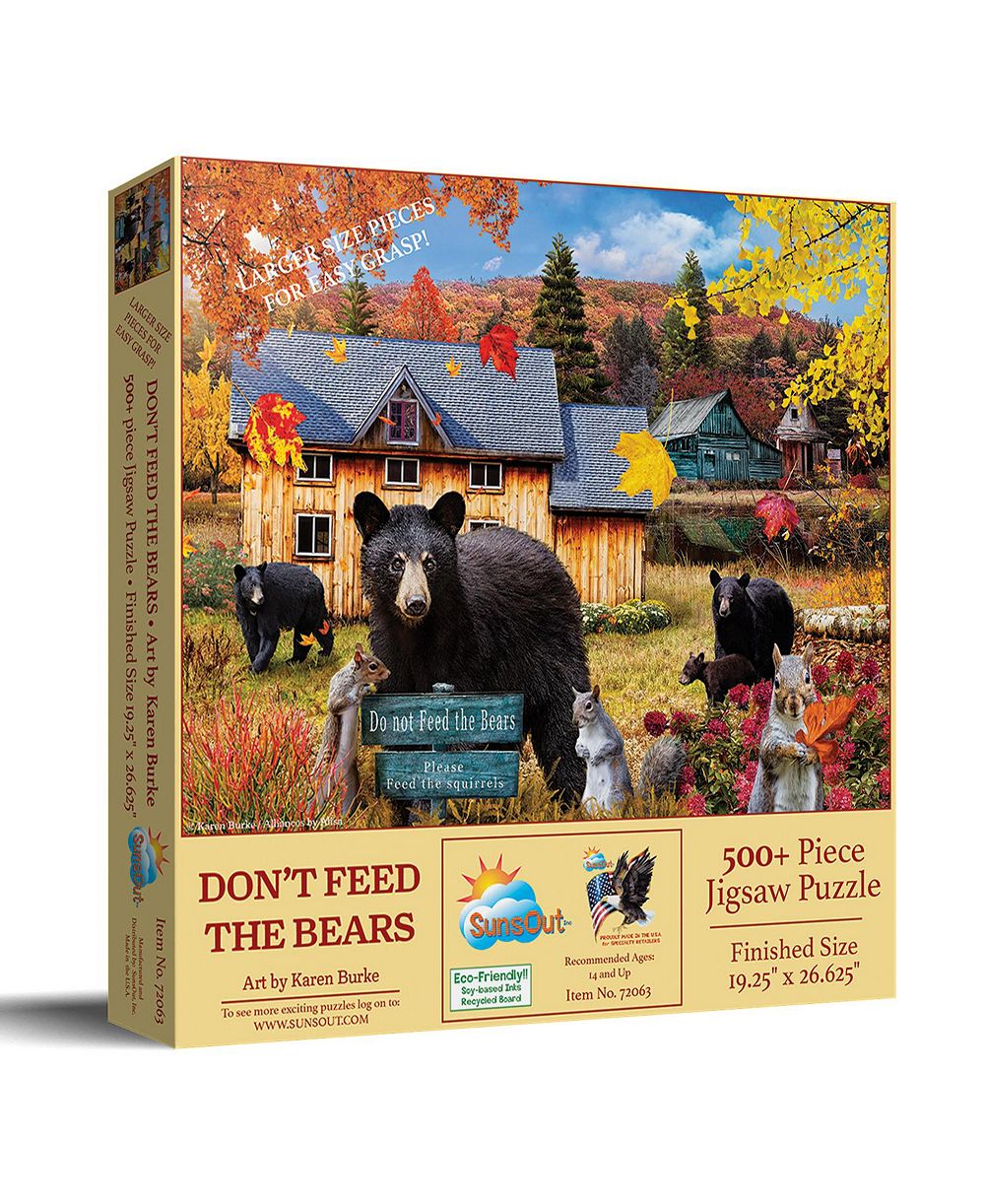 SunsOut Don't Feed the Bears 500 Piece Interlocking Jigsaw Puzzle, Ages 15+