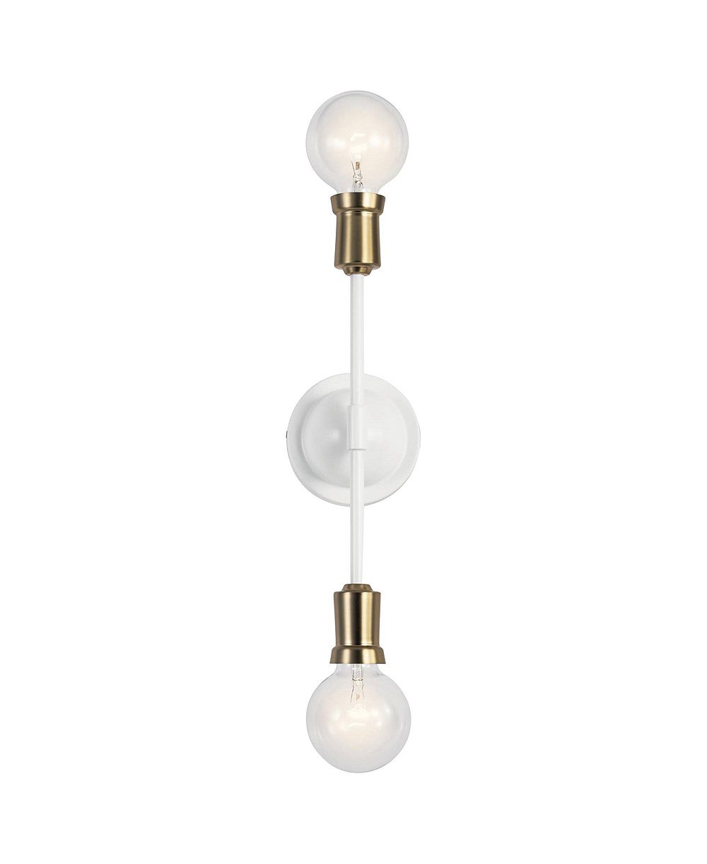 Kichler Armstrong 16 3/4" высокий и латунь 2-световой настенный светильник