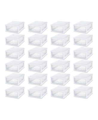 Sterilite 16 Quart Clear Plastic Stacking Storage Drawer Container Box, 24 Pack