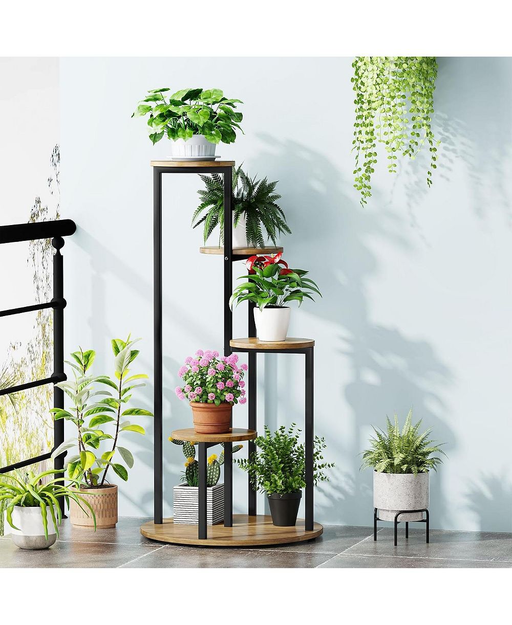Tribesigns Corner Plant Stand Indoor, 4-Tier Tall Plant Shelf Holders