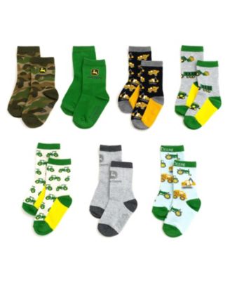 John Deere Детские носки-сокеты для мальчиков с нескользящим покрытием, набор 7 шт.
