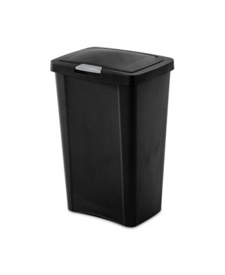 Sterilite 13 Gallon TouchTop Wastebasket with Titanium Latch, Black (12 Pack)