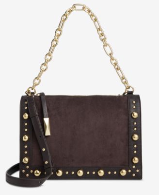 I.N.C. International Concepts Fyonna Faux Suede Studded Shoulder Bag, Macy's Exclusive