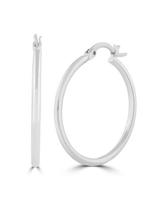 Simona Women's Polished Hinged Hoop Earrings