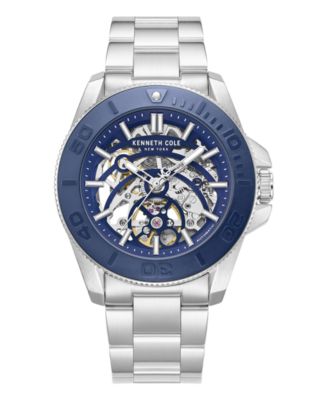 Автоматические часы Kenneth Cole New York для мужчин из нержавеющей стали с серебристым циферблатом, 43 мм
