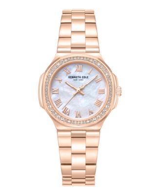 Женские кварцевые часы Kenneth Cole New York Rockland, розовое золото, нержавеющая сталь, 33 мм