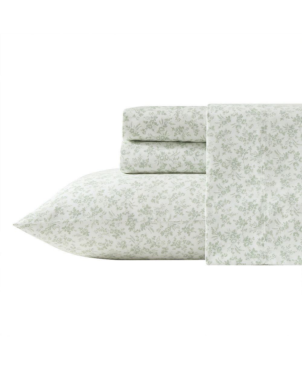 Laura Ashley комплект постельного белья из 4 предметов из хлопкового фланеля с цветочным узором Toile, King